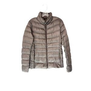 Uniqlo‎ Puffer Jacket Women's Gray Light Packable Full Zip Winter Basic Medium